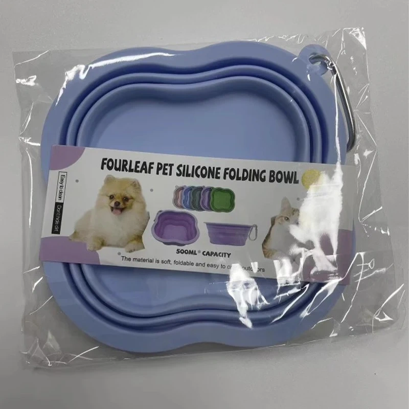 Pet Dog Folding Bowl Go Out Portable Dog Cat Drinking Bowl Outdoor Silicone Pet Feeding Bowl Supplies