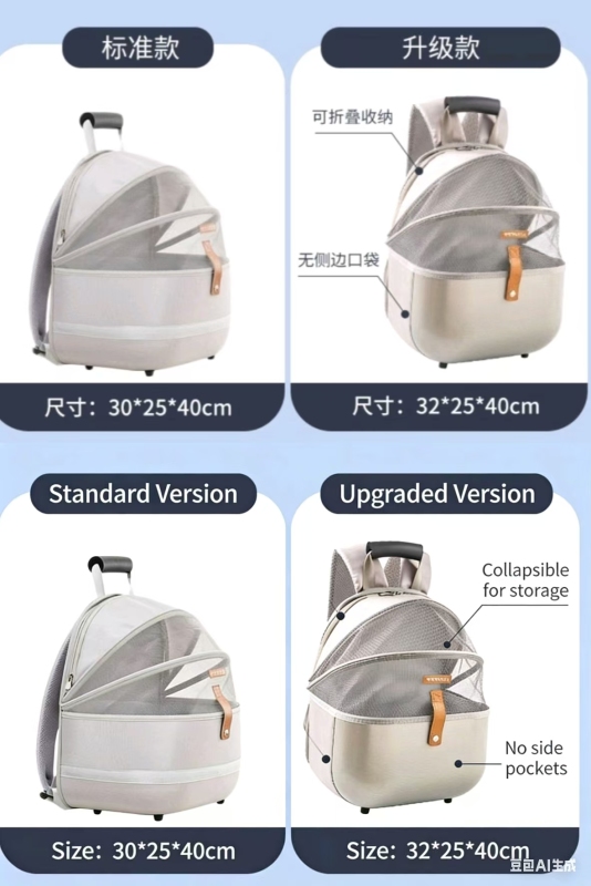 Pet Cat Bag Portable Double Shoulder Backpack  Pet Carrier