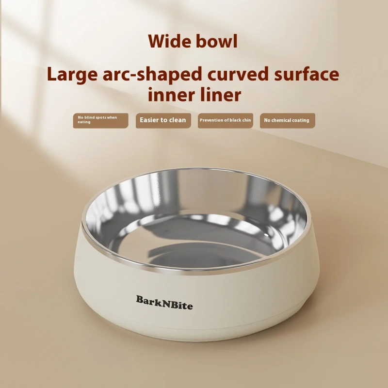 304 Stainless Steel Dog Bowl Eco-Friendly Slow Food Bowl for Medium and Large Dogs Anti-Knock Pet Supplies Wholesale Retail