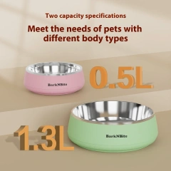 304 Stainless Steel Dog Bowl Eco-Friendly Slow Food Bowl for Medium and Large Dogs Anti-Knock Pet Supplies Wholesale Retail