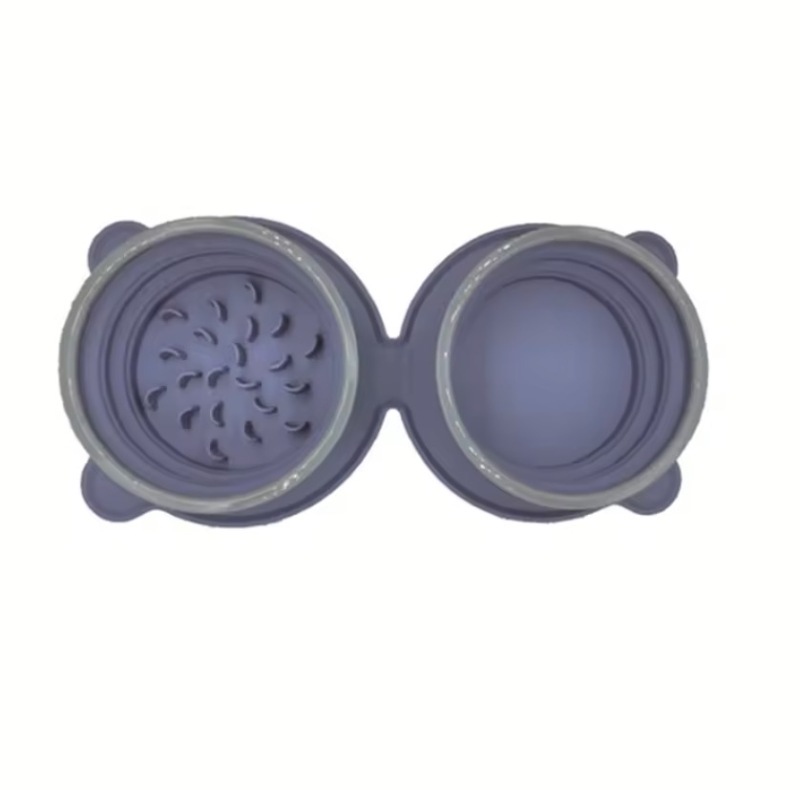 Double Collapsible Water Portable Dog Food Outdoor Camping Silicone Foldable Pet Travel Bowl