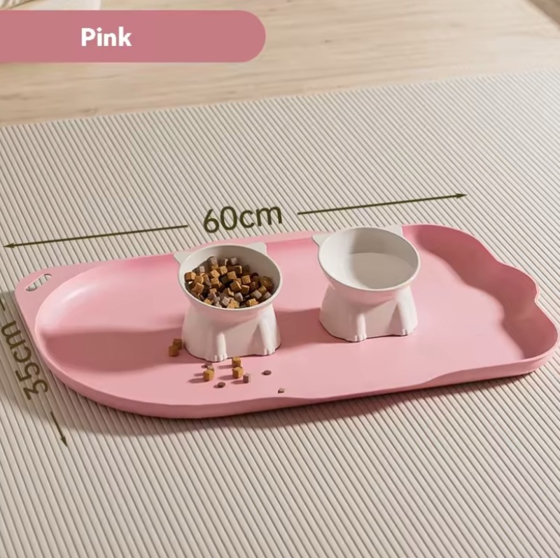 Waterproof Stain-resistant Non-slip Soft Plastic Cat & Dog Food Bowl Mat