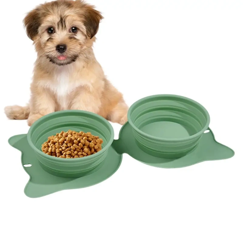Portable Dog Bowl Foldable Silicone Dog Slow Feeder Bowl Multi-Functional Food Grade Cat Dispenser For City Commuting Hiking