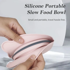 New Custom Personalized Double Collapsible Water Portable Dog Food Outdoor Camping Silicone Foldable Pet Travel Bowl