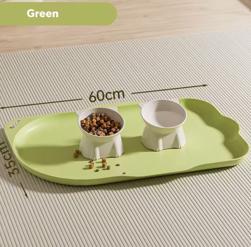 Waterproof Stain-resistant Non-slip Soft Plastic Cat & Dog Food Bowl Mat