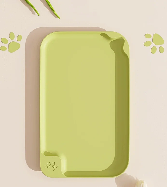 Pet Meal Mat Waterproof, Anti Fouling, and Anti slip Cat Bowl Mat Plastic Large Tableware Cat Bowl Plate Food Cleaning Mat