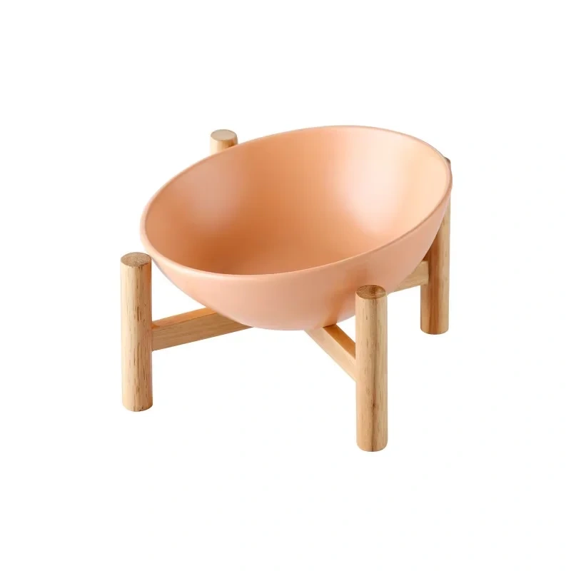 Ceramic Cat Food Bowl with Protection Cervical Slant Design Rounded Shape for Dogs & Cats Indoor Use