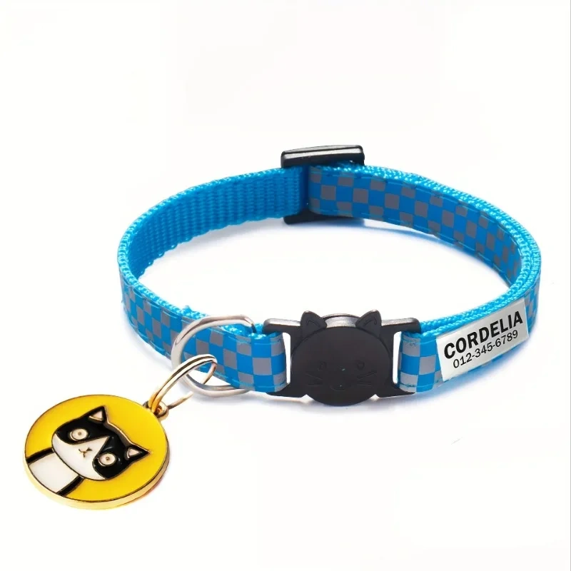 Cat Collar Reflective Cat Collar Engraved Puppy Kitten
