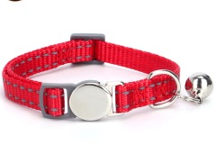 Pet Collars Metal Buckle Nylon Reflective Cat Collar Engravable ID Nameplate Anti-lost Pet Tag Collars