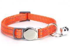 Pet Collars Metal Buckle Nylon Reflective Cat Collar Engravable ID Nameplate Anti-lost Pet Tag Collars
