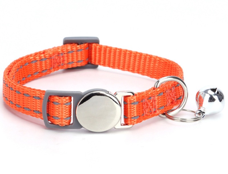 Pet Collars Metal Buckle Nylon Reflective Cat Collar Engravable ID Nameplate Anti-lost Pet Tag Collars