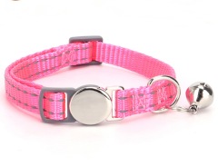 Pet Collars Metal Buckle Nylon Reflective Cat Collar Engravable ID Nameplate Anti-lost Pet Tag Collars