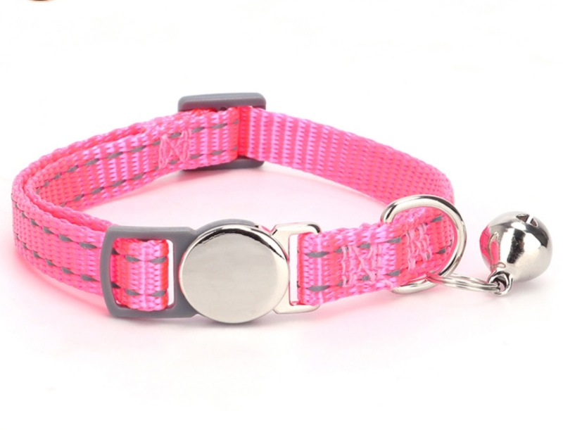 Pet Collars Metal Buckle Nylon Reflective Cat Collar Engravable ID Nameplate Anti-lost Pet Tag Collars