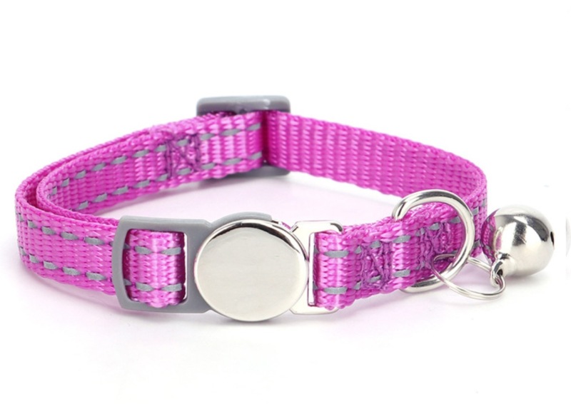 Pet Collars Metal Buckle Nylon Reflective Cat Collar Engravable ID Nameplate Anti-lost Pet Tag Collars