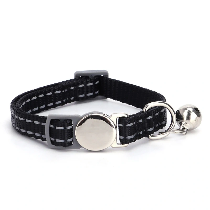 Custom Pet Collars Metal Buckle Nylon Reflective Cat Collar Engravable ID Nameplate Anti-lost Pet Tag Collars