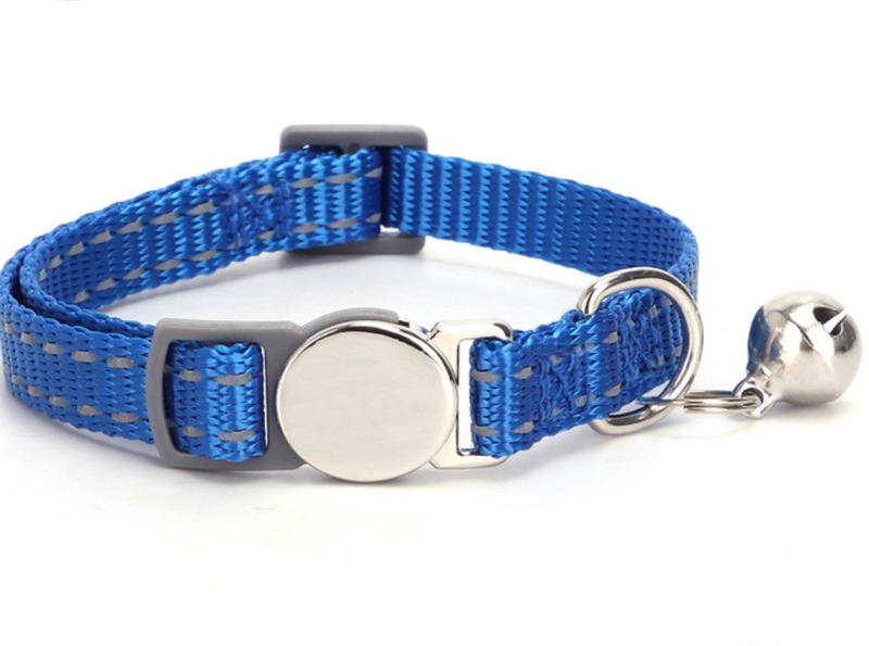 Pet Collars Metal Buckle Nylon Reflective Cat Collar Engravable ID Nameplate Anti-lost Pet Tag Collars