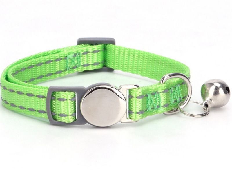 Pet Collars Metal Buckle Nylon Reflective Cat Collar Engravable ID Nameplate Anti-lost Pet Tag Collars