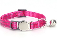 Pet Collars Metal Buckle Nylon Reflective Cat Collar Engravable ID Nameplate Anti-lost Pet Tag Collars