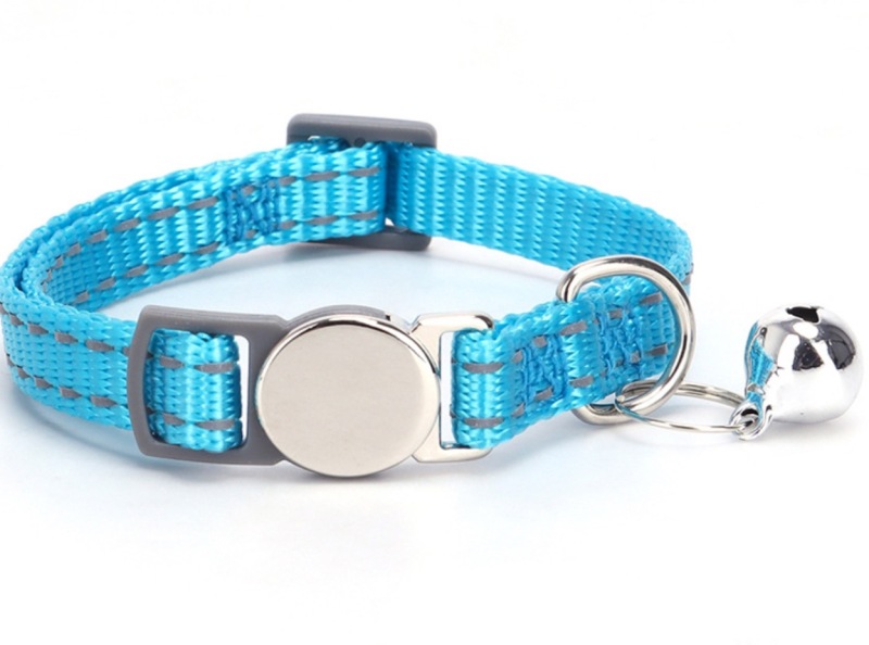 Pet Collars Metal Buckle Nylon Reflective Cat Collar Engravable ID Nameplate Anti-lost Pet Tag Collars