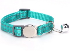 Pet Collars Metal Buckle Nylon Reflective Cat Collar Engravable ID Nameplate Anti-lost Pet Tag Collars