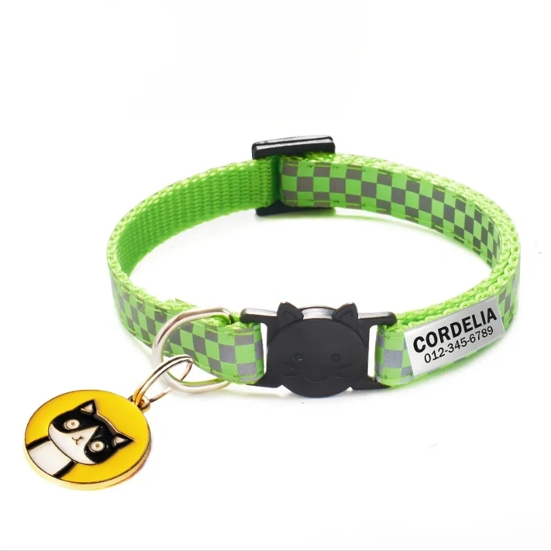 Cat Collar Reflective Cat Collar Engraved Puppy Kitten