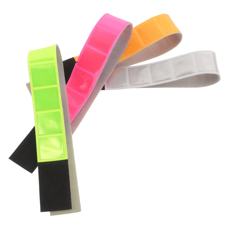 4pcs Night Running Belt Reflective Tape Cycling High Visibility Safety Wristband Leg Strap For Running Walking Workout Bike