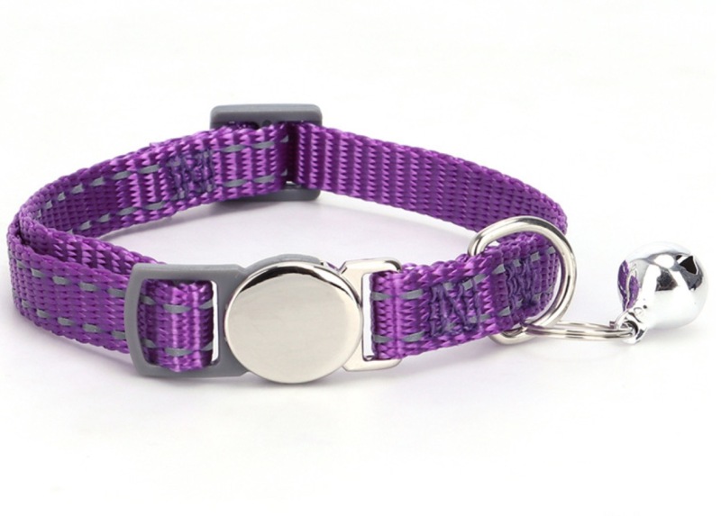 Pet Collars Metal Buckle Nylon Reflective Cat Collar Engravable ID Nameplate Anti-lost Pet Tag Collars