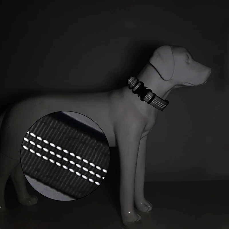 Durable Wider Adjustable Tactical Dog Collar Explosion-proof Night Reflective Nylon Pet Training Collar Ошейники Для Собаки