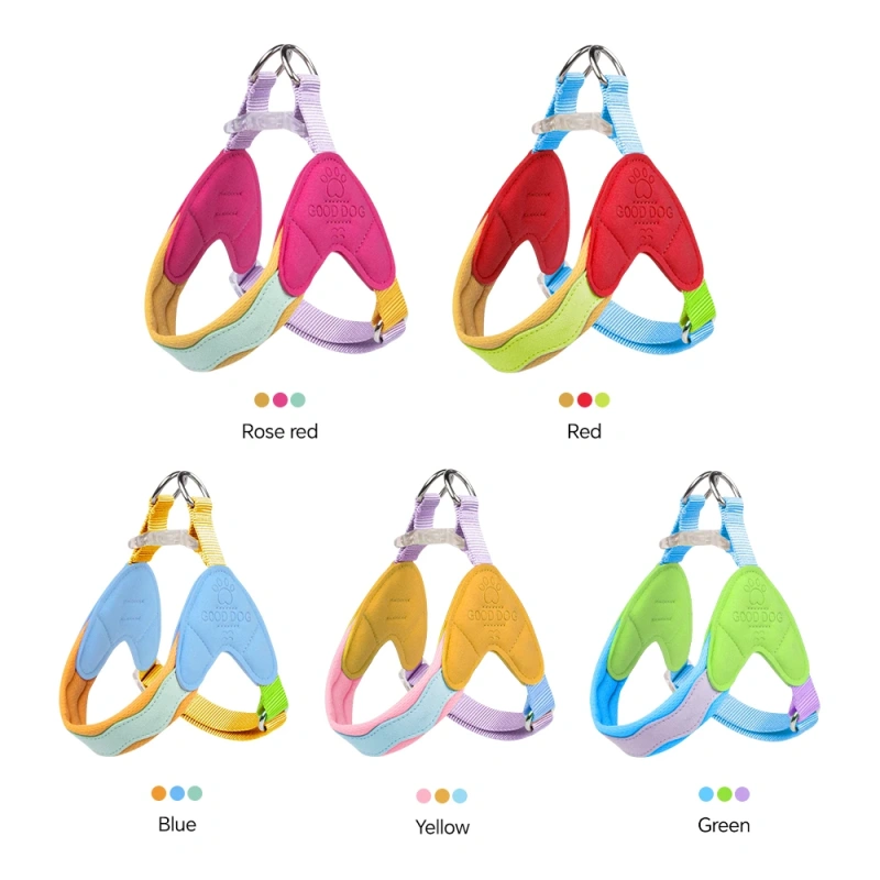 No Pull Y-shaped Dog Harness for Small Dogs Shiba Inu Corgi Puppy Chest Straps Macaron Color Matching Pet Outdoor Products