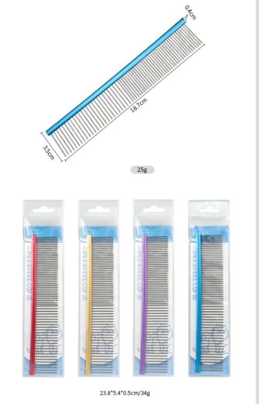 Steel comb for pet grooming