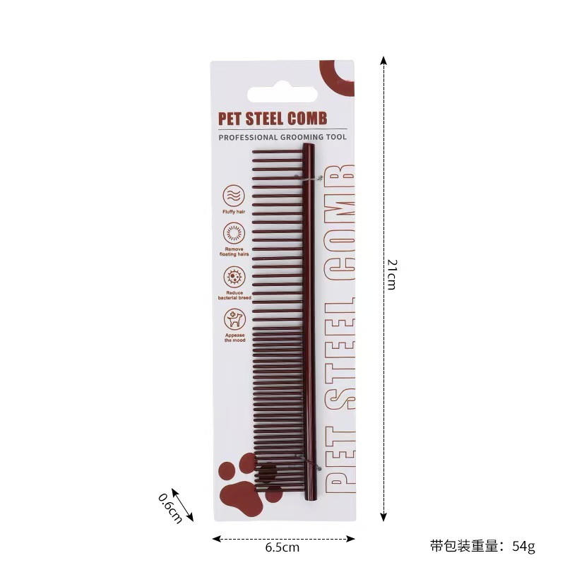 Colored steel comb for pets