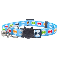 Customized Luxury Cat Collar Personalized Designer Polyester Nylon Pet Collar Classic Western Style Solid Print Ribbons Lights