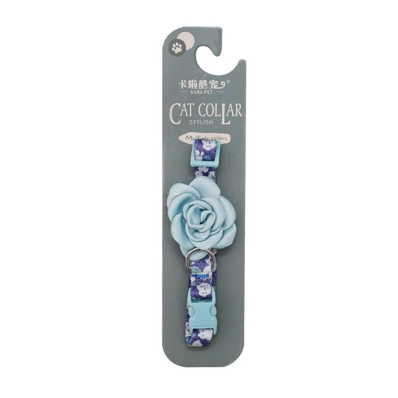 Adjustable Camellia Flower Pet Collar for Cats & Small Dogs, Cute Fashionable Pet Necklace Accessory