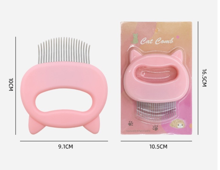 2-in-1 Cat Ear Comb and Deshedding Brush  Gentle and Effective Pet Grooming Tool