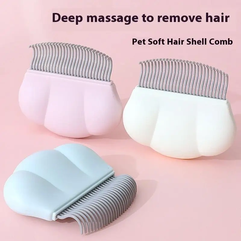 1pcs Multi-Purpose All Hair Lengths Pet Grooming Brush Shell Shape Self-Cleaning Massage Comb Ergonomic Pet Comb Pet Cat Dog