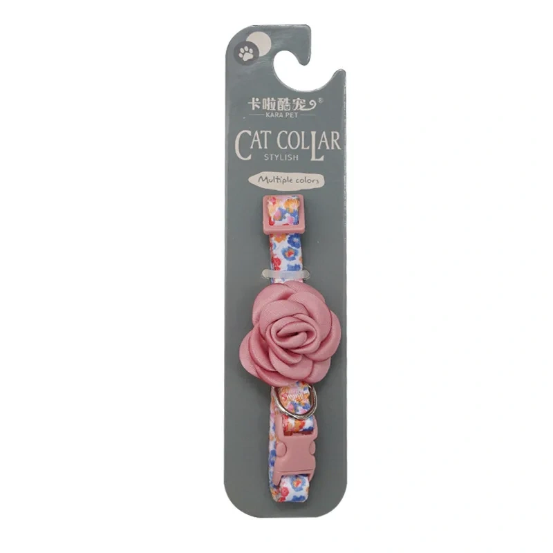 Adjustable Camellia Flower Pet Collar for Cats & Small Dogs, Cute Fashionable Pet Necklace Accessory