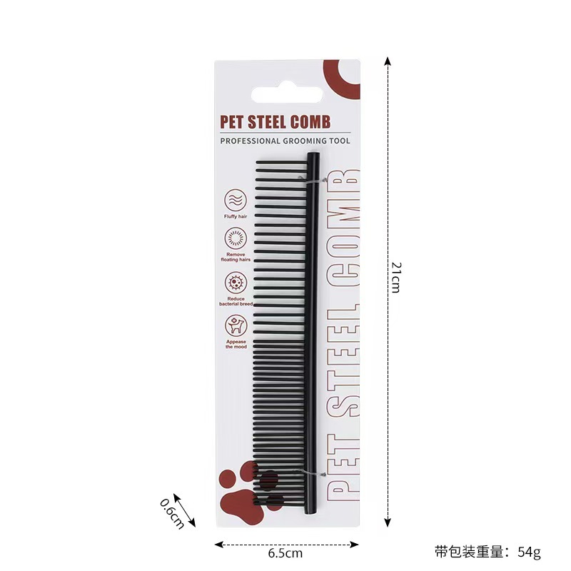 Colored steel comb for pets
