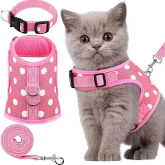 Cartoon Fruit/Round Dot Printed Pet Clothes Cute Cat Chest Strap Tank Top Tow Rope Breathable Pet Supplies