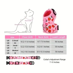 Cartoon Fruit/Round Dot Printed Pet Clothes Cute Cat Chest Strap Tank Top Tow Rope Breathable Pet Supplies