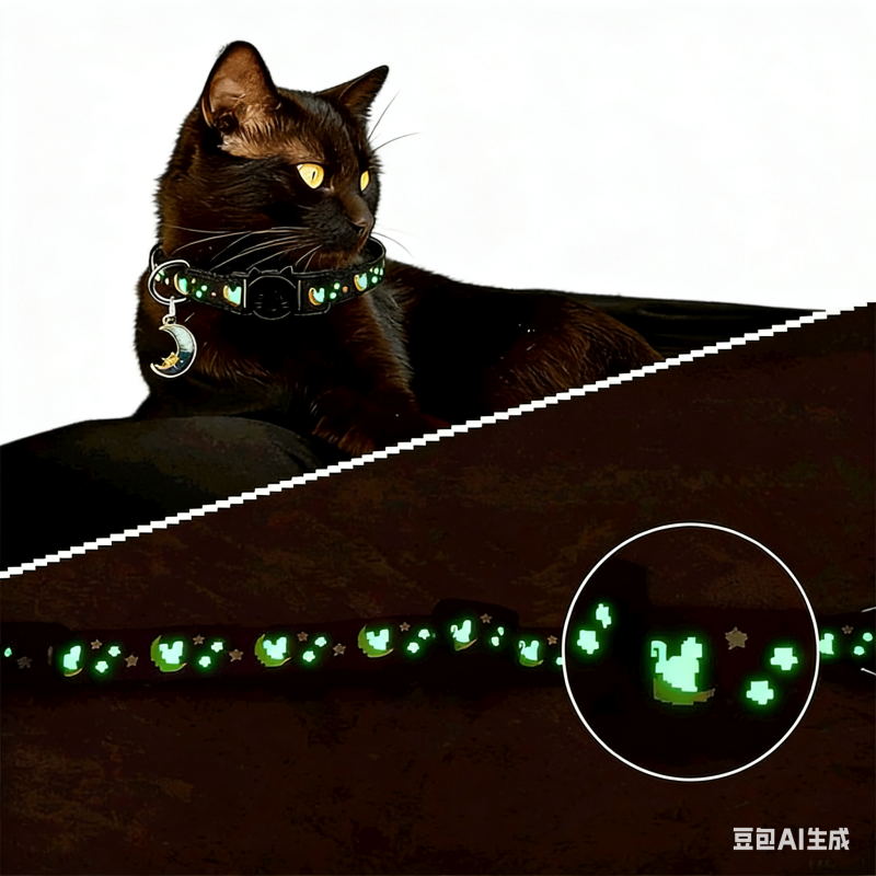Reflective collar for pet cats