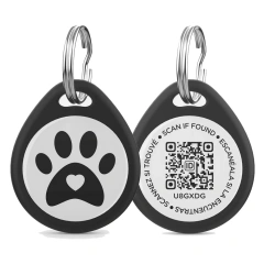 Luxury Round Footprint Dog ID Badge Tag Custom NFC QR Code Made of Metal and Plastic for Luxury Pets