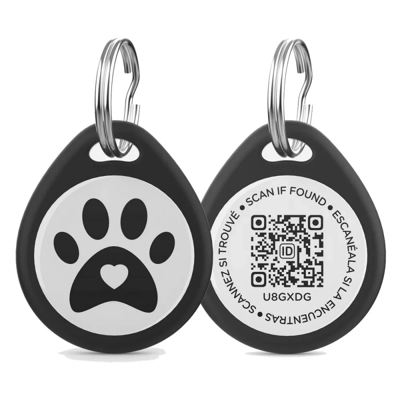 Luxury Round Footprint Dog ID Badge Tag Custom NFC QR Code Made of Metal and Plastic for Luxury Pets