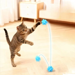 Cat Chew Ball Toy Silicone High Elasticity Bite-resistant Kitten Toy Teeth Cleaning Interactive Ball Cat Toy Supplies