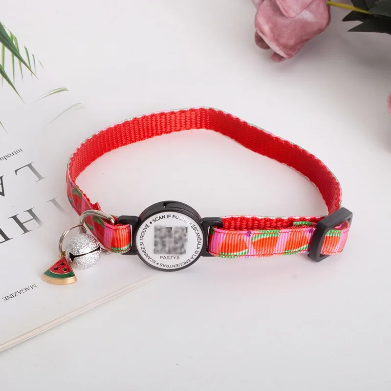 QR Code Pet ID Collar Tag Reflective Dog Collar With Customizable Lost Pet Info