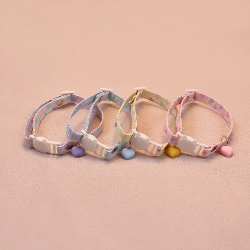 Pet Collar Cute Love Bell Accessories Cat Collar Small and Medium-sized Dog Adjustable Dog Collar