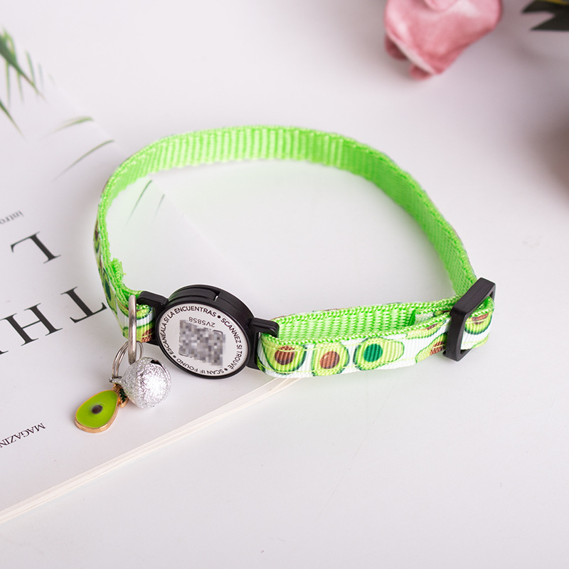 QR Code Pet ID Collar Tag Reflective Dog Collar With Customizable Lost Pet Info