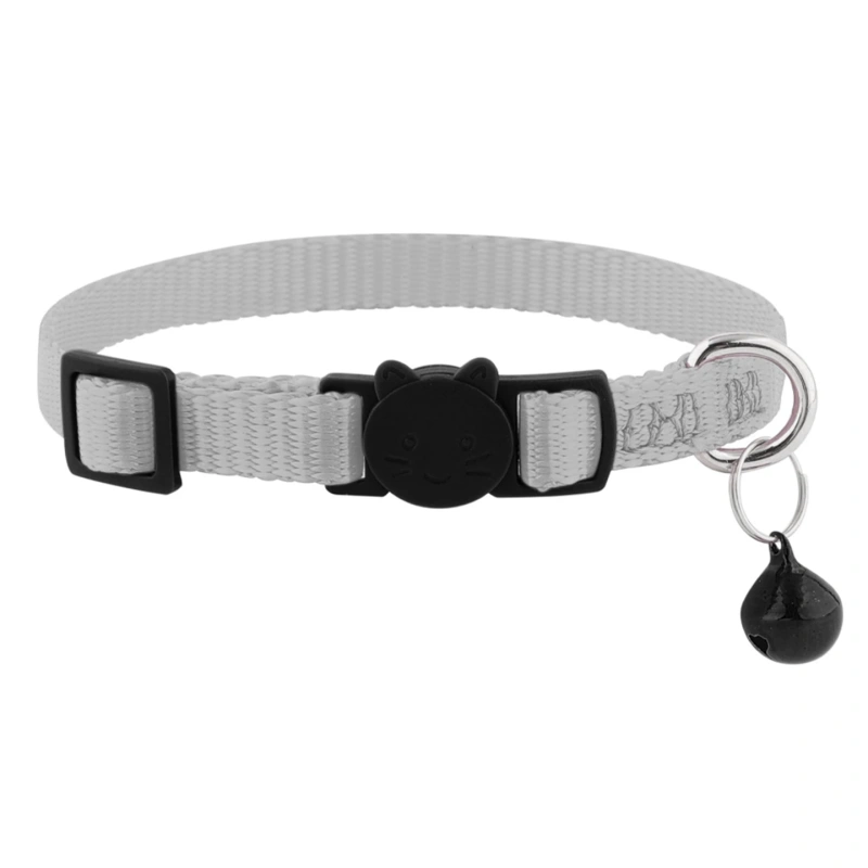Ultra-Light Nylon Weave Belt Pet  Collar with Se Bule Anti-Hanging Choking Traing Bell Pink Ne Ring for s