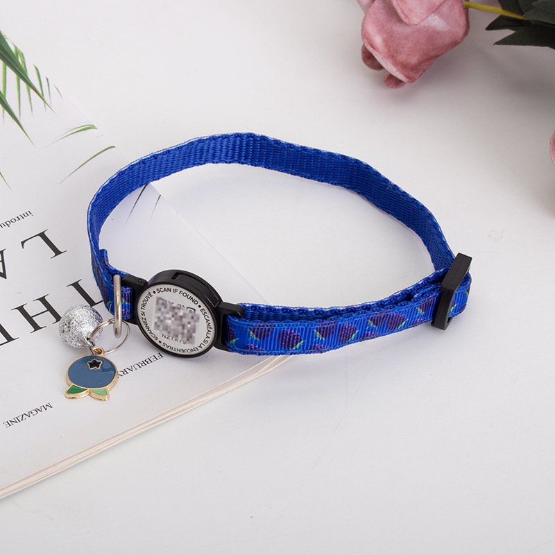 QR Code Pet ID Collar Tag Reflective Dog Collar With Customizable Lost Pet Info