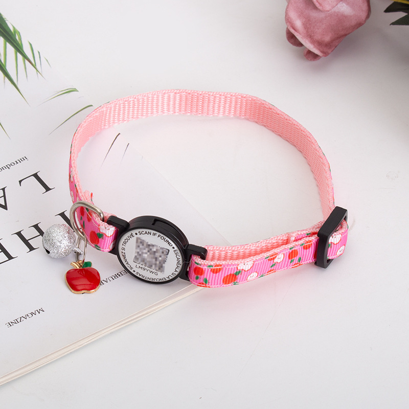 QR Code Pet ID Collar Tag Reflective Dog Collar With Customizable Lost Pet Info