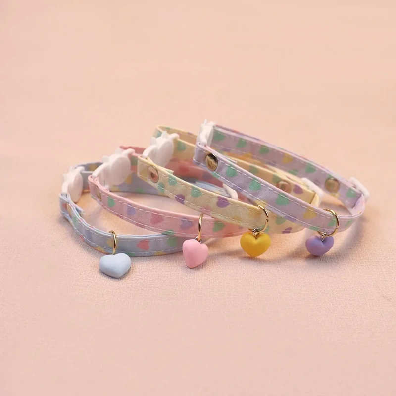 Pet Collar Cute Love Bell Accessories Cat Collar Small and Medium-sized Dog Adjustable Dog Collar